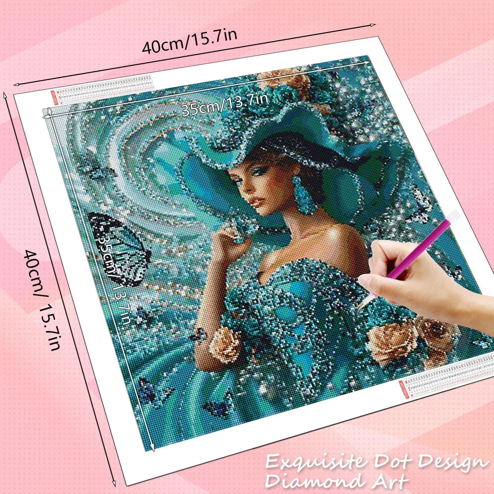 HUACAN DIY Diamond Painting Woman Portrait, Full Square / Round Drill