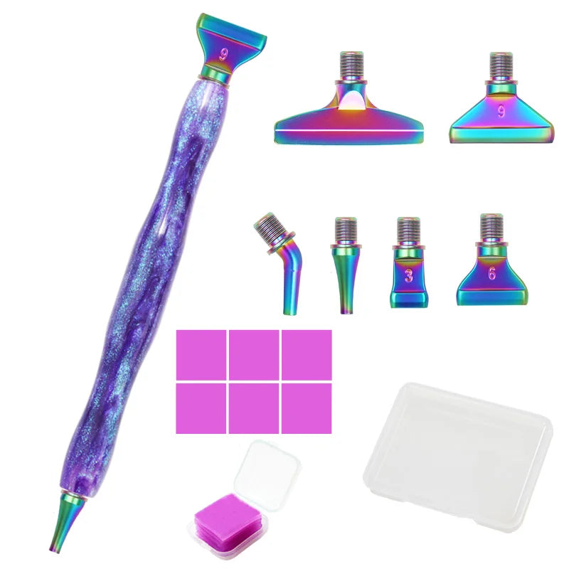 5D Resin Diamond Painting Pen Thread Metal Replacement Pen Heads Point Drill Pens With Glue Clay DIY Art Crafts Diamond Painting