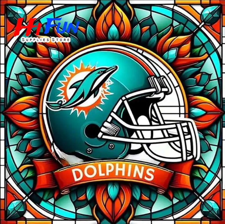 Full Drill Diamond Painting American Traditional Style Football Helmets For Sports Fans Full Square / Round Drill