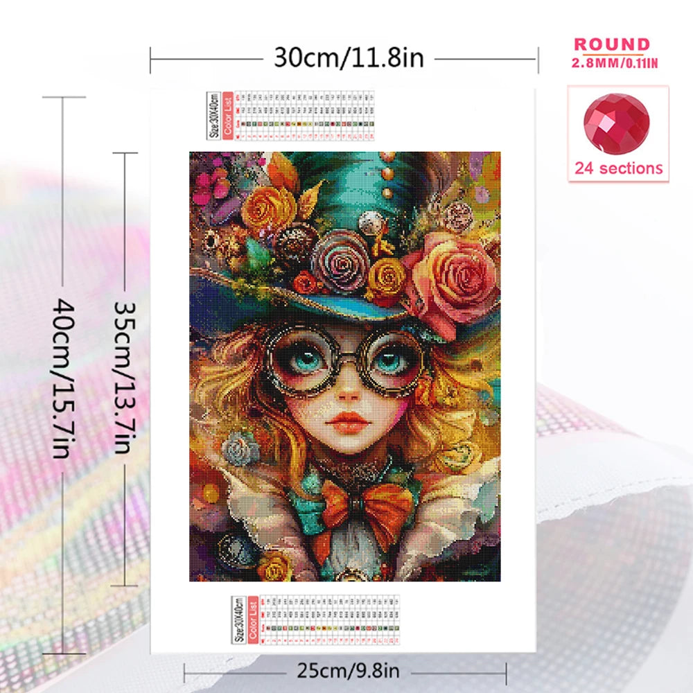 Evershine Full Square Diamond Mosaic Portrait Picture Girl 5D DIY Kit Diamond Painting