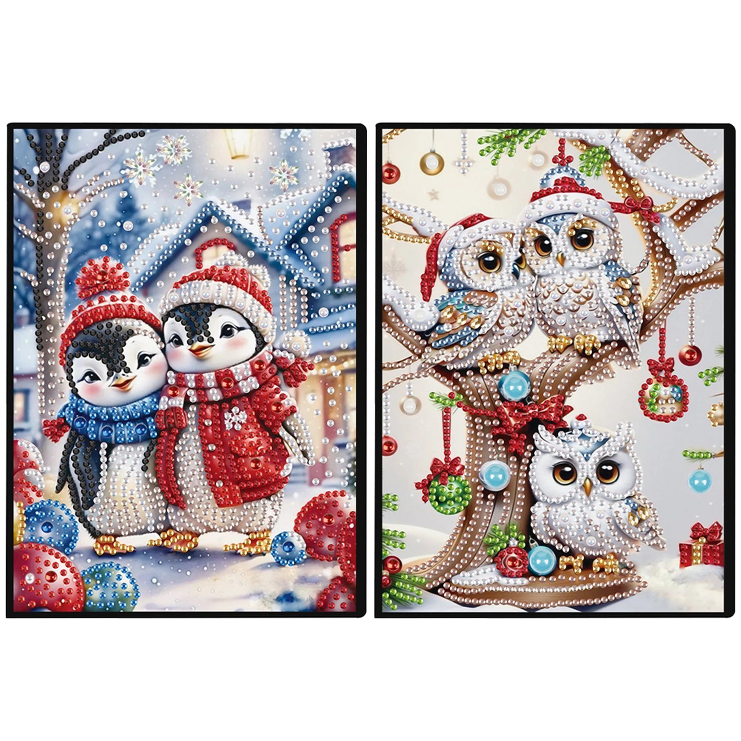 2pcs Partial DIY 50 Pages A5 Diamond Painting Notebook, Special Shaped 5D Crystal Art Painting Sketchbook
