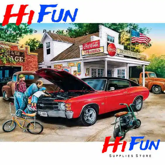Vintage Classic Cars Diamond Painting, Square / Round Drill Diamond Art Kits, Automotive Art