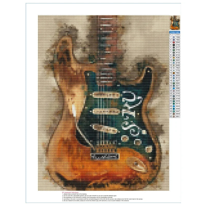 Guitar Full Round Diamond 5D DIY Painting