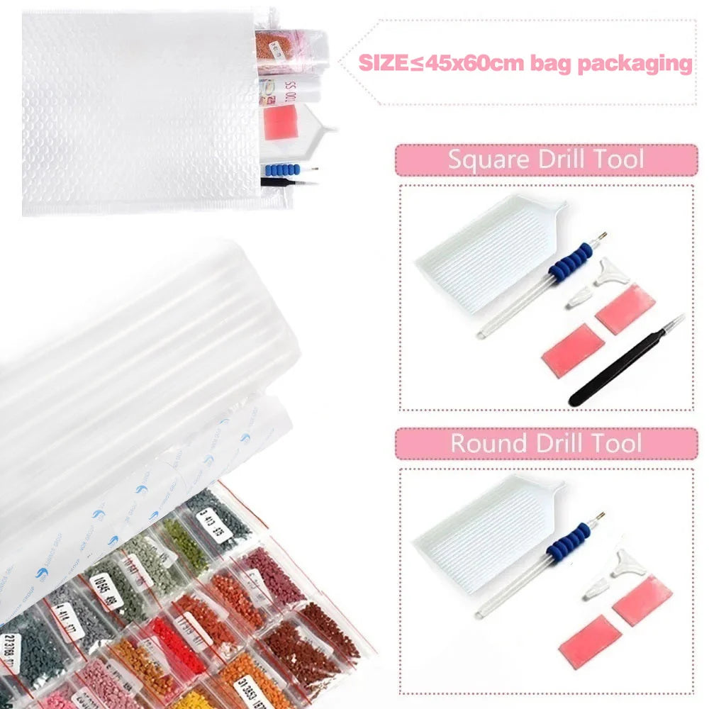 HUACAN DIY Diamond Book Mosaic & Bottles, Full Square / Round Drill