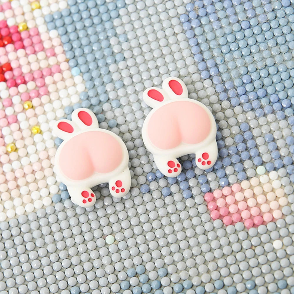 HUACAN 1PC Diamond Painting Animal Accessories Mosaic Rabbit Magnetic Cover Holder