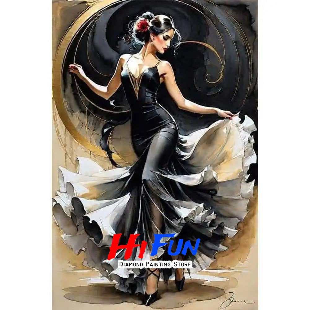 DIY Diamond Painting Mosaic Flamenco Dancer Full Square/Round Drill