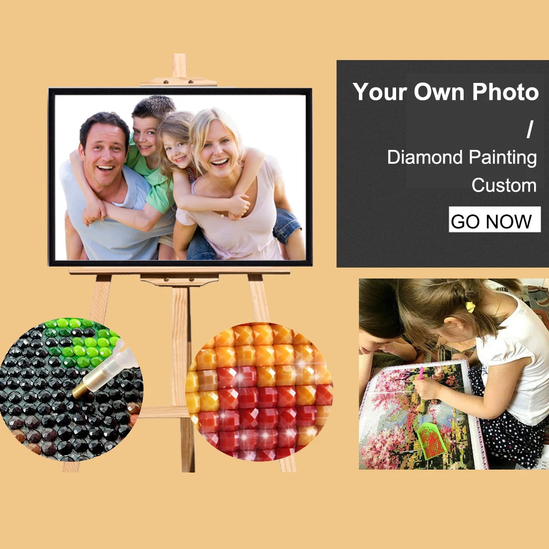 5D Diamond Painting Full Square / Round Family Poster Heart Text Love