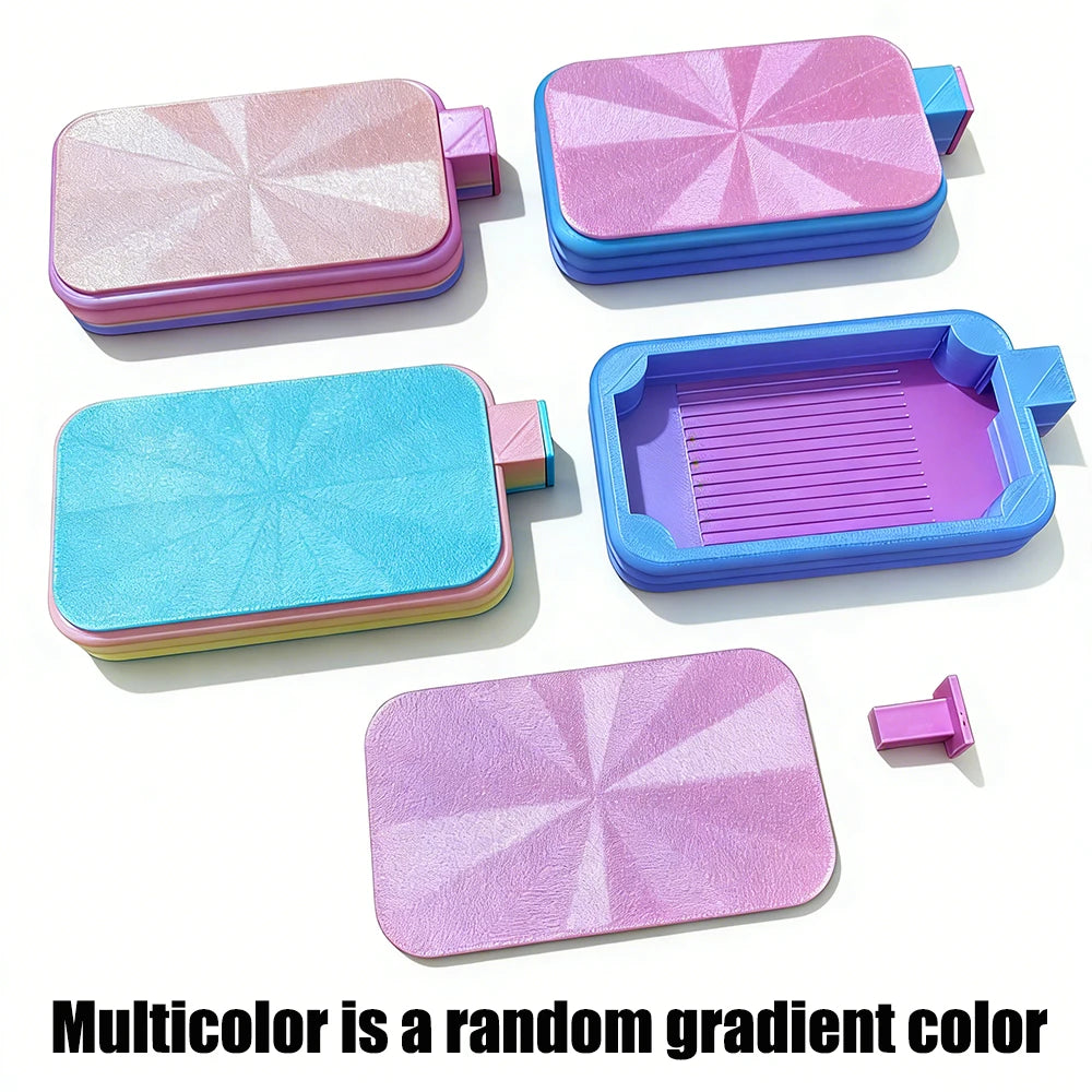 Gradient Color Diamond Art Tray With Lid, Diamond Painting Storage Box, DIY Crafts Tools Accessories