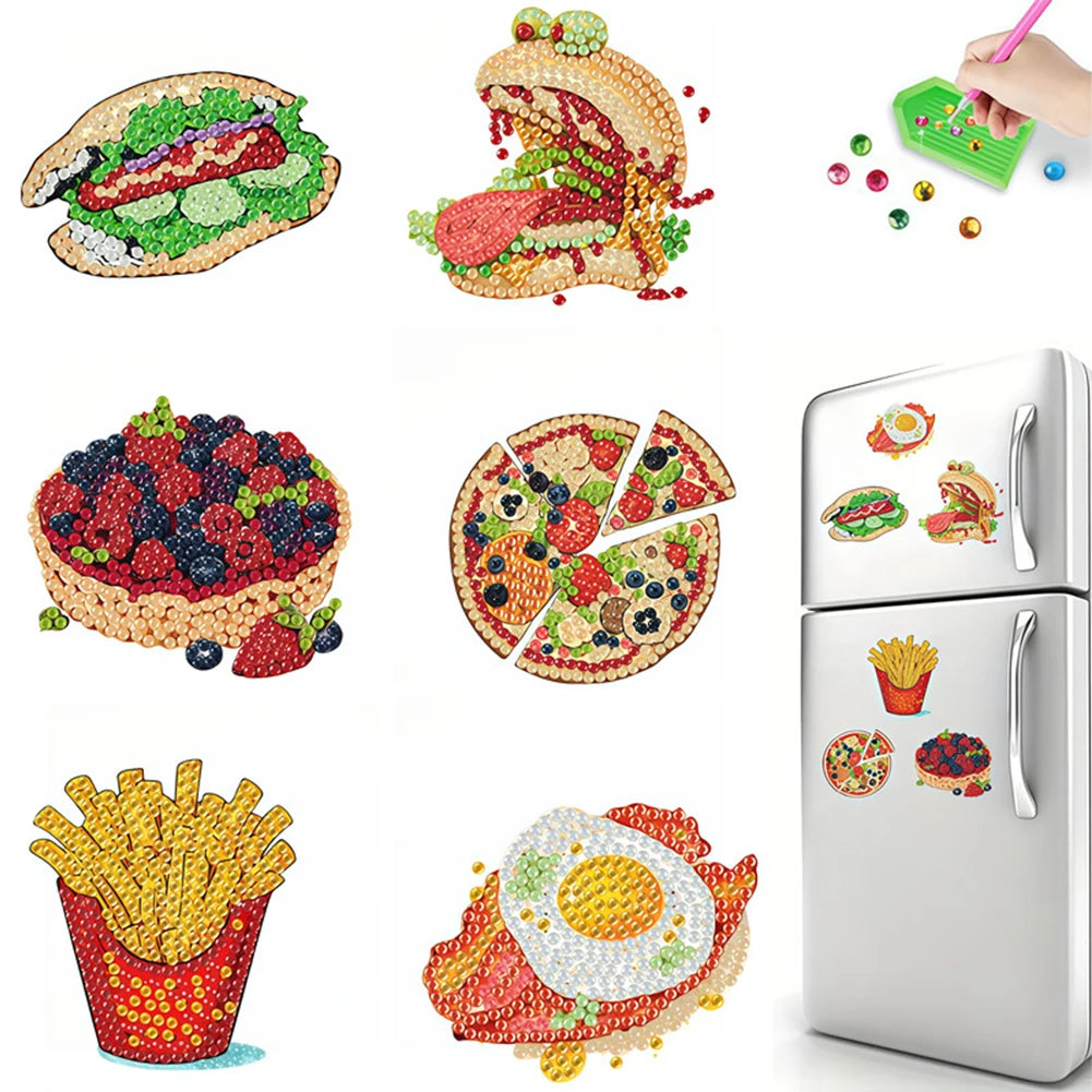 6Pcs Diamond Art Kits Fridge Magnets DIY Art Crafts