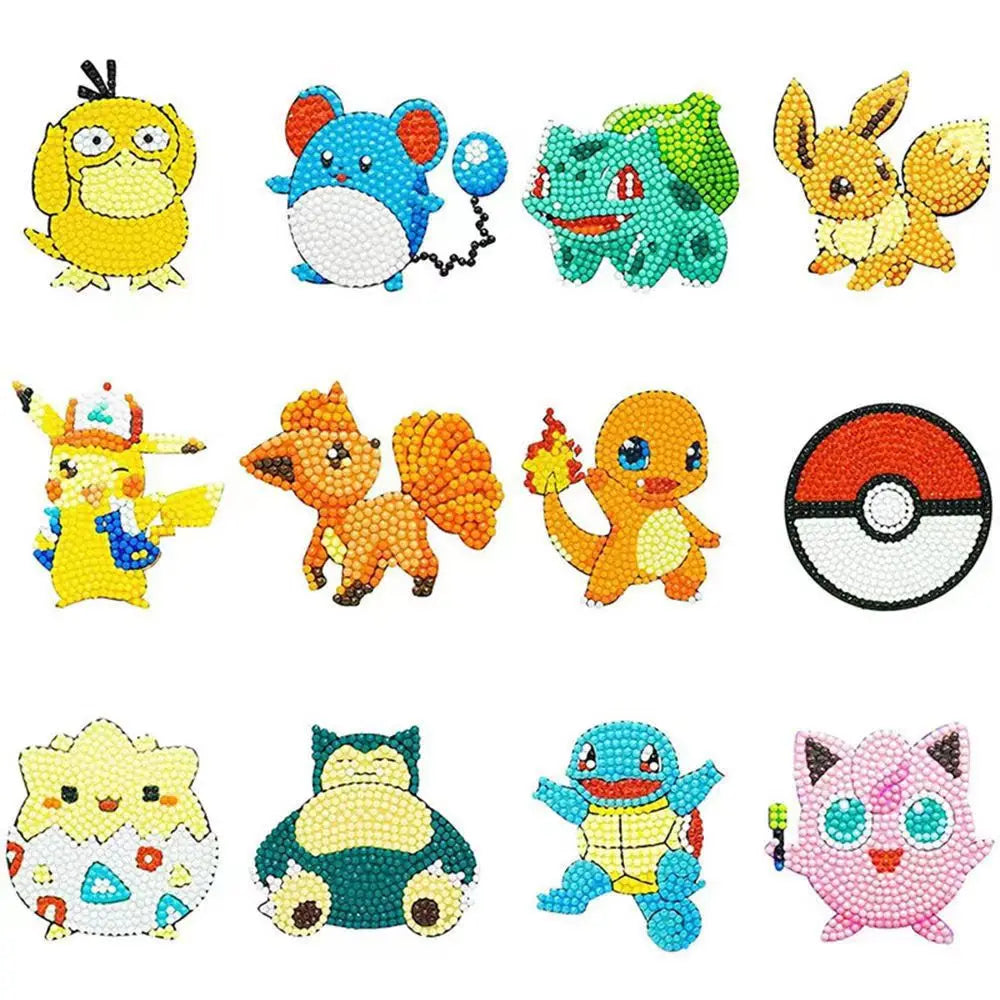 Pikachu Digimon Diamond Painting Sticker DIY Animal Character Cartoon Stickers