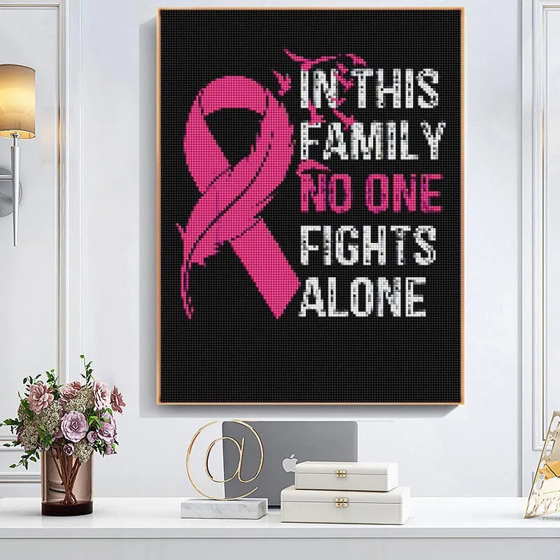 Diamond Painting Pink Breast Cancer Awareness Ribbon 5D DIY Diamond Full Square / Round Drill
