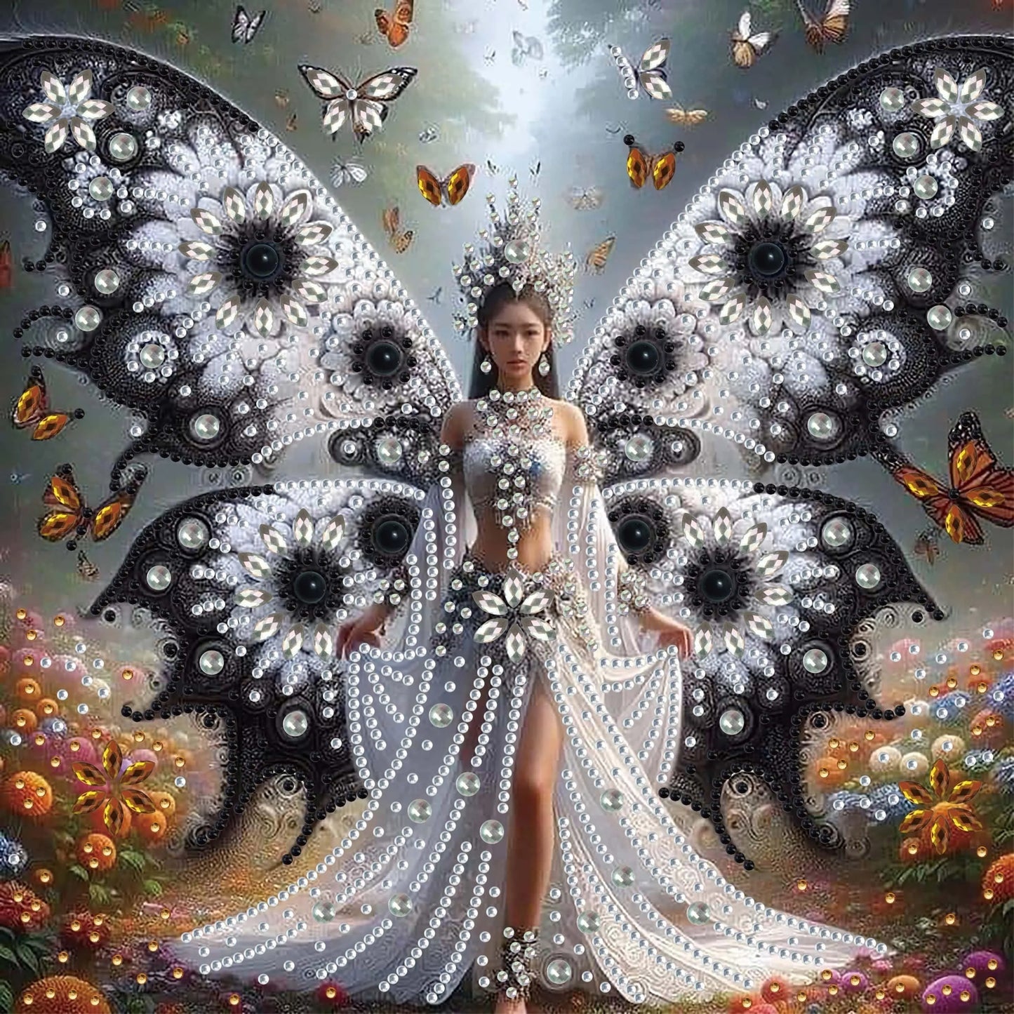 Fairy Diamond Painting Set - DIY Handicraft Set With Unique Shaped Crystals