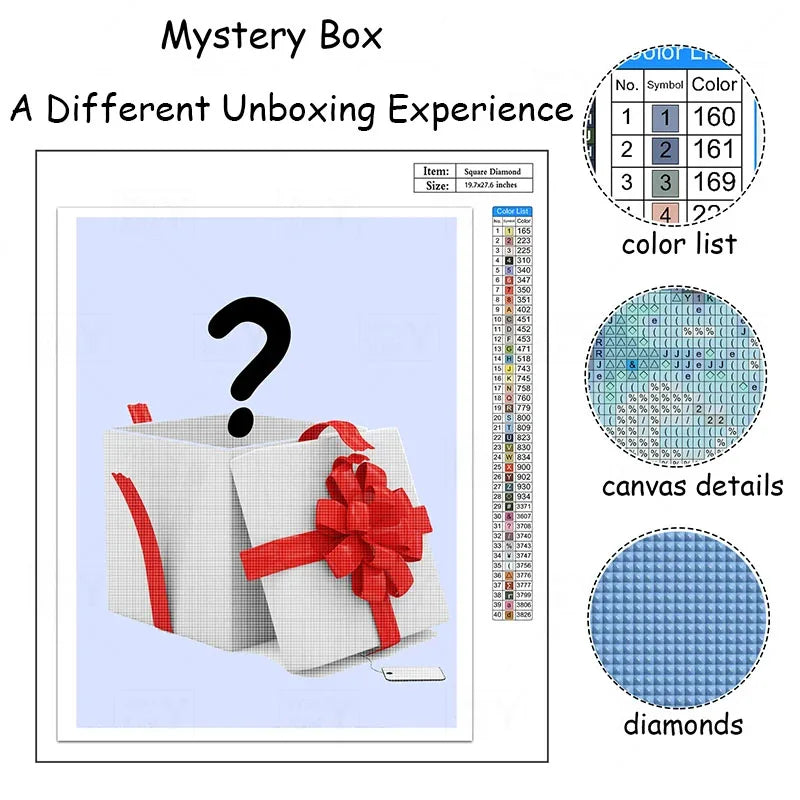 Blind Box Diamond Painted Mystery Box Rhinestone Picture 5D DIY Diamond Embroidery Sales Mosaic
