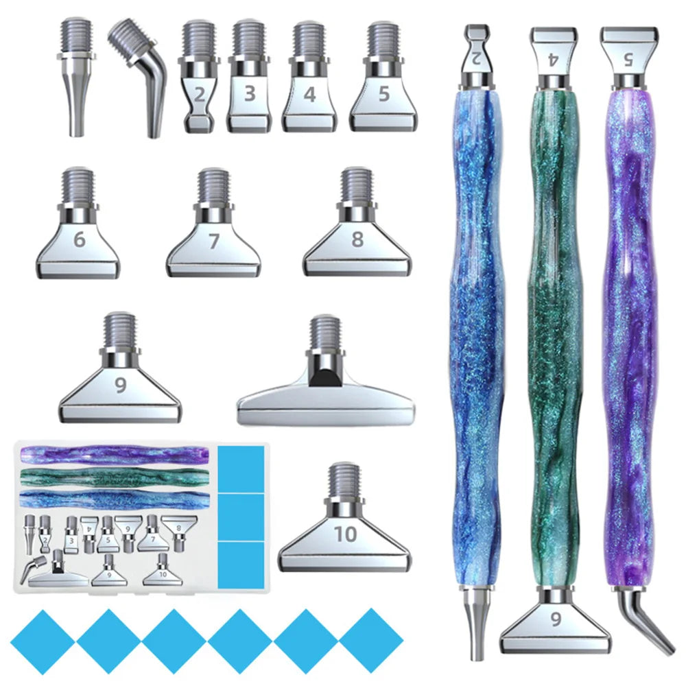 5D Resin Diamond Painting Pen Thread Metal Replacement Pen Heads Point Drill Pens With Glue Clay DIY Art Crafts Diamond Painting