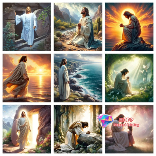 Portrait Jesus Diamond Painting Kit Square or Round Diamond 5D DIY
