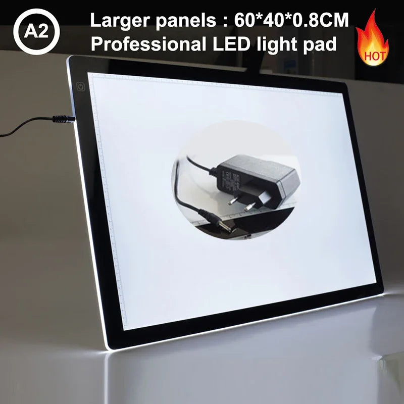 A4/A3 Drawing Tablet Wacom Digital Graphic Tablet LED Diamond Painting Light Pad Board, Portable Board