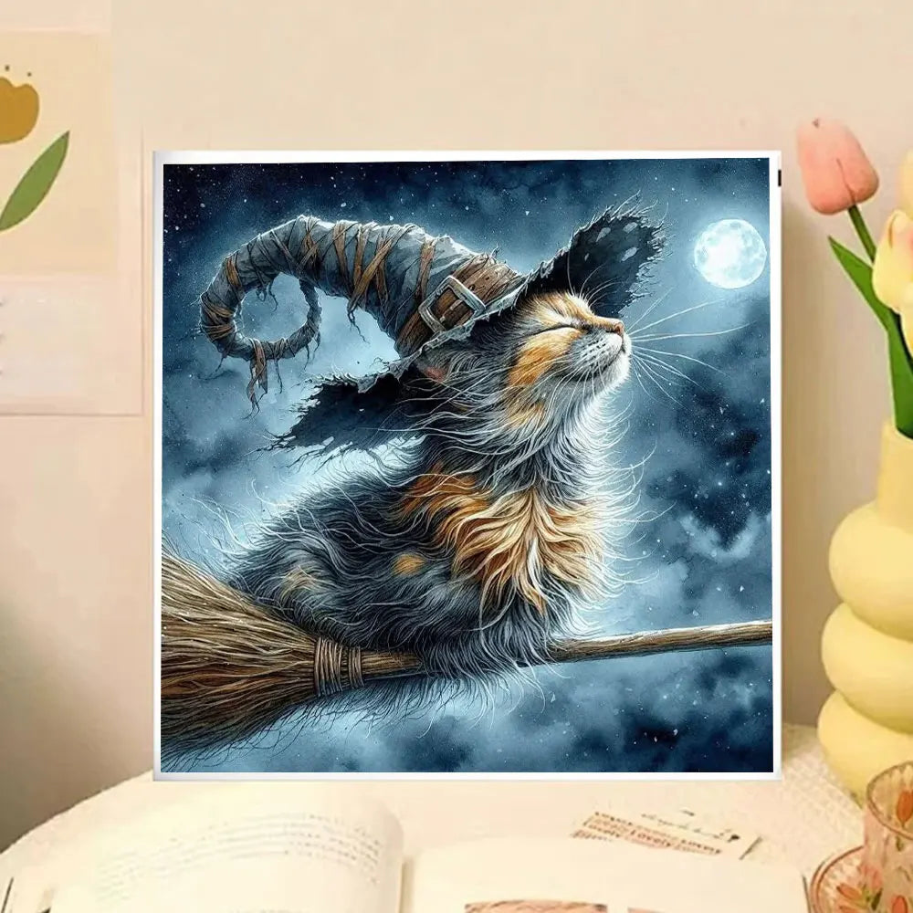 Huacan DIY Diamond Painting Cat & Moon DIY Full Square / Round Drill