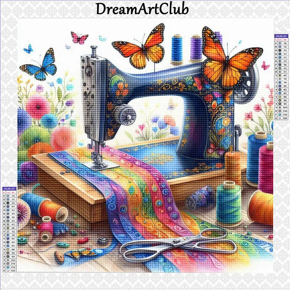 Sewing Machine Diamond Painting Full Round Drill