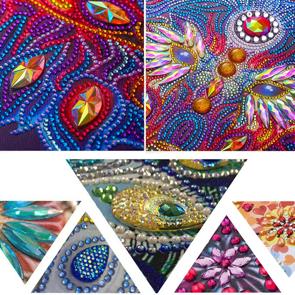 PhotoCustom Special Shape Diamond Painting Kits for Adults Special Shaped Crystal Rhinestones Diamond Art Painting for Home