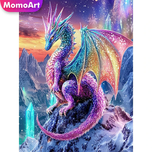 Momoart 5D DIY Diamond Painting Dragon Full Square Round Drills