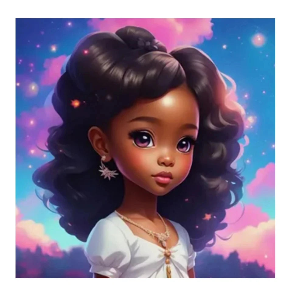 Cute Elf Girl With Big Eyes DIY Diamond Painting Kit Cartoon Full Round Drill