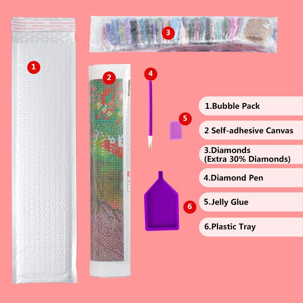 DIY Diamond Painting Full Drill House Landscape Picture Square / Round