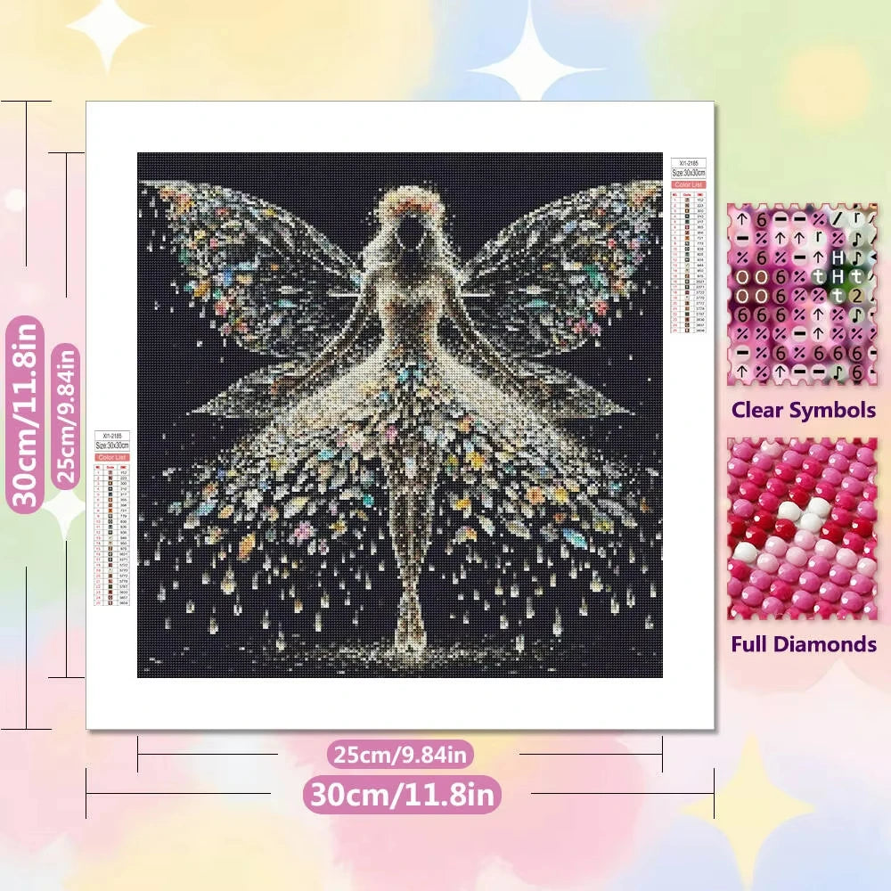 DIY 5D Diamond Painting Mosaic Ballet Girl Full Drill Embroidery Butterfly Art Kit Portrait Handicrafts Cross Stitch Decor Gift