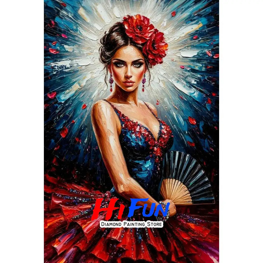 DIY Diamond Painting Mosaic Flamenco Dancer Full Square/Round Drill