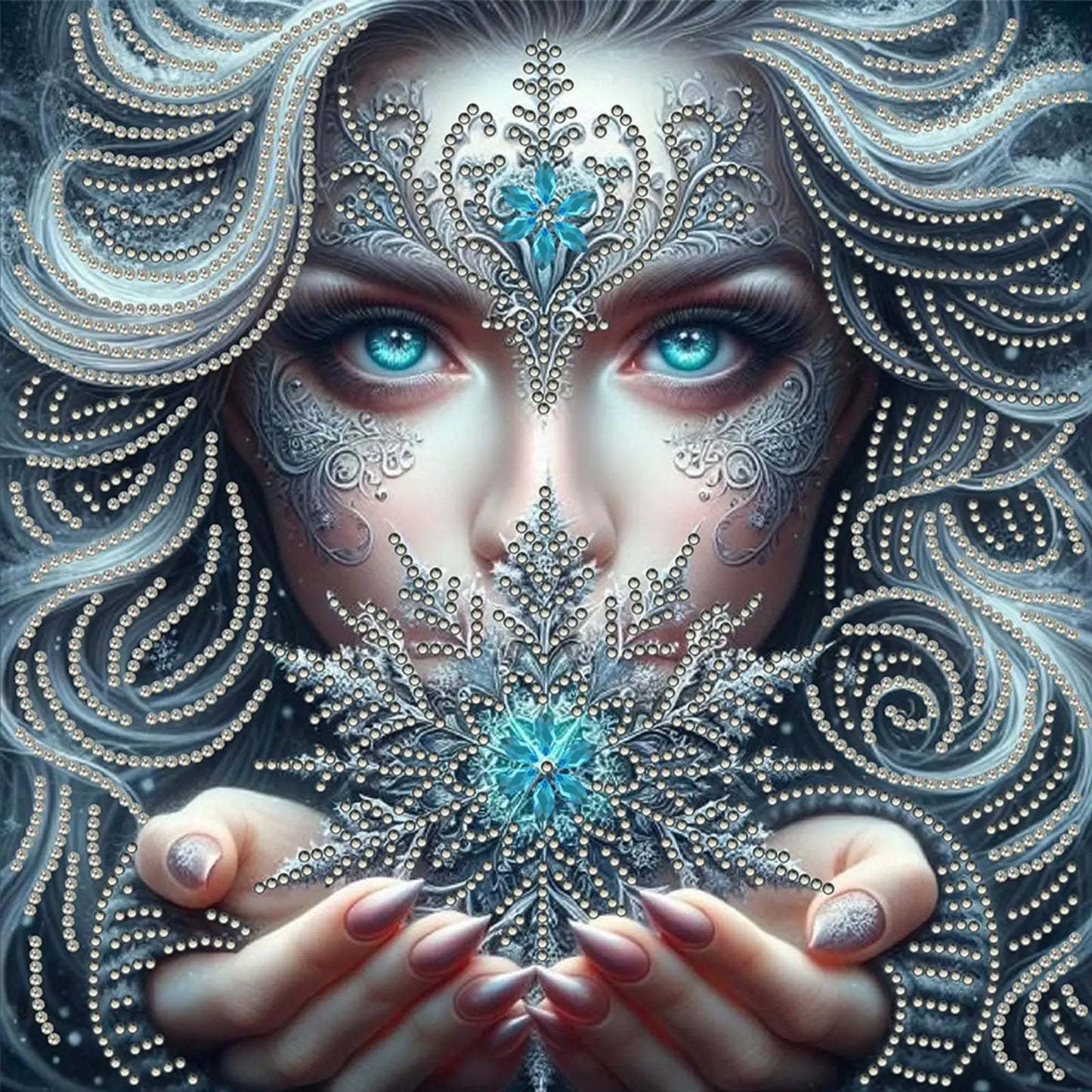 5D DIY Partial Special Shaped Drill Diamond Painting Kit Girls 30x30cm Unique Luster Painting and Resin Sequins