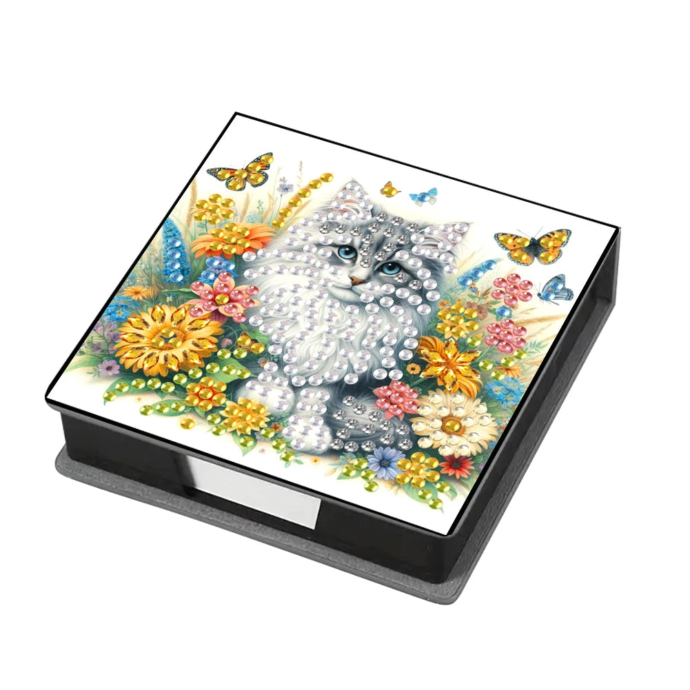 Wooden 5D Diamond Painting Kit Note Box With 160 Sheets Diamond Art Notebook Box For Home/ Office/ School Supplies