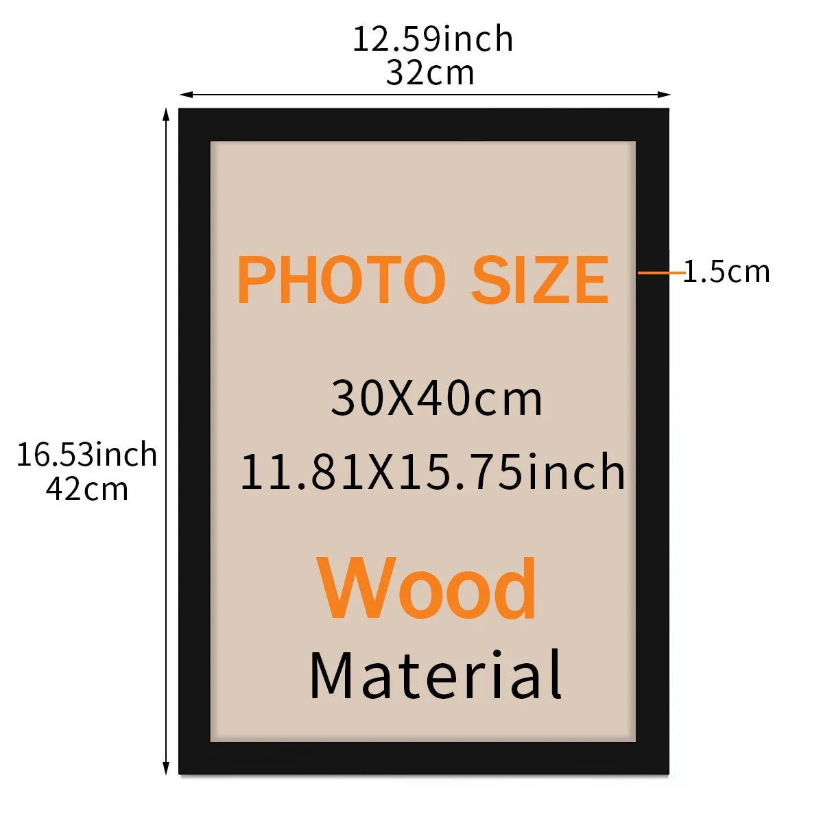 21x30cm & 30x40cm Black Photo Frame Hung on Wall Photo Frame Poster Certificate Canvas Canvas Display Frame Picture Decor