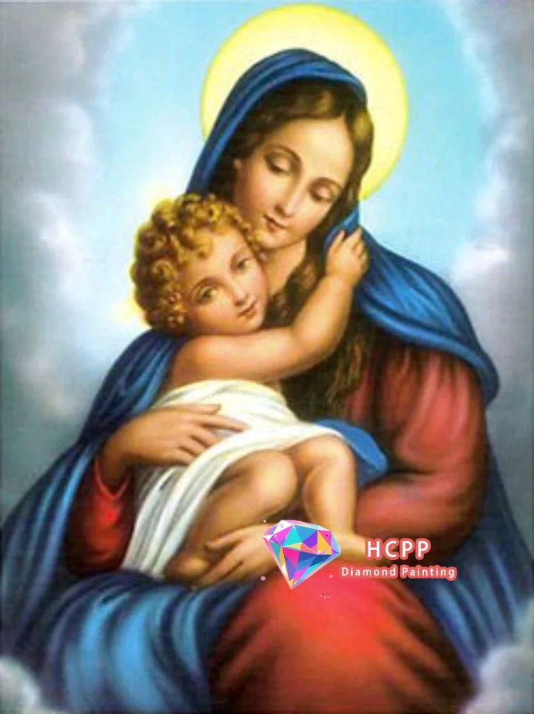 Jesus, Virgin Mary Diamond Painting Kit Square or Round Diamond 5D DIY Religious Mosaic