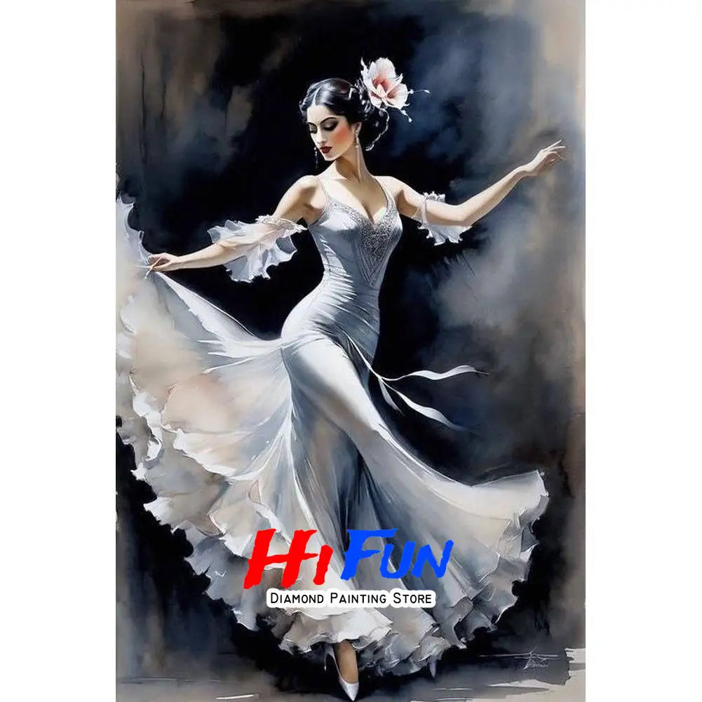 DIY Diamond Painting Mosaic Flamenco Dancer Full Square/Round Drill