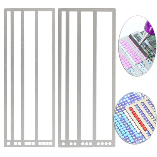 Diamond Painting Ruler DIY Diamond Pasted Drawing Ruler for Quick Spot Fix Alignment Tool, Choose Square or Round Ruler