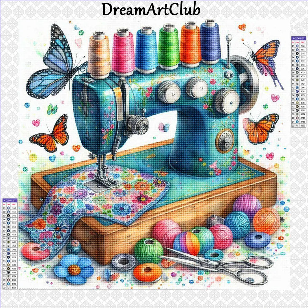 Sewing Machine Diamond Painting Full Round Drill
