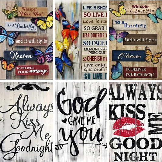 Inspirational/Motivational/Quote/Phrases Diamond Painting Kits Full Drill DIY Square/Round Drills