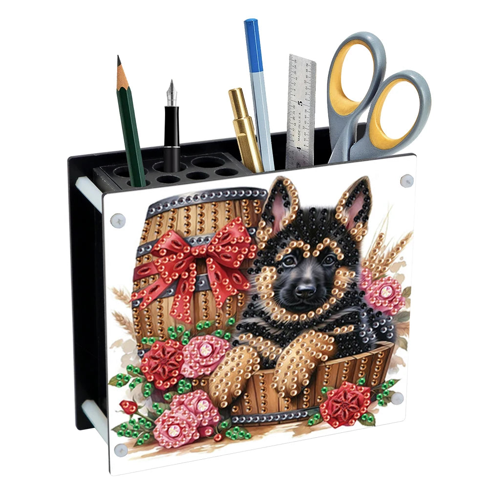 Creative Acrylic Diamond Painting Pencil Holder DIY Kit for Unique Desk Organization and Stress Relief Fun