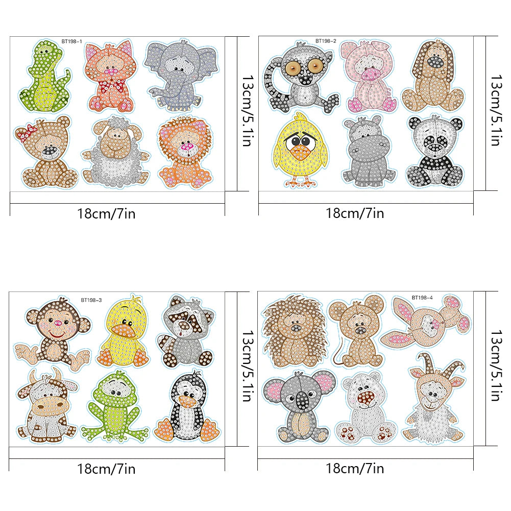 24PCS Diamond Mosaic Sticker Diamond Painting DIY