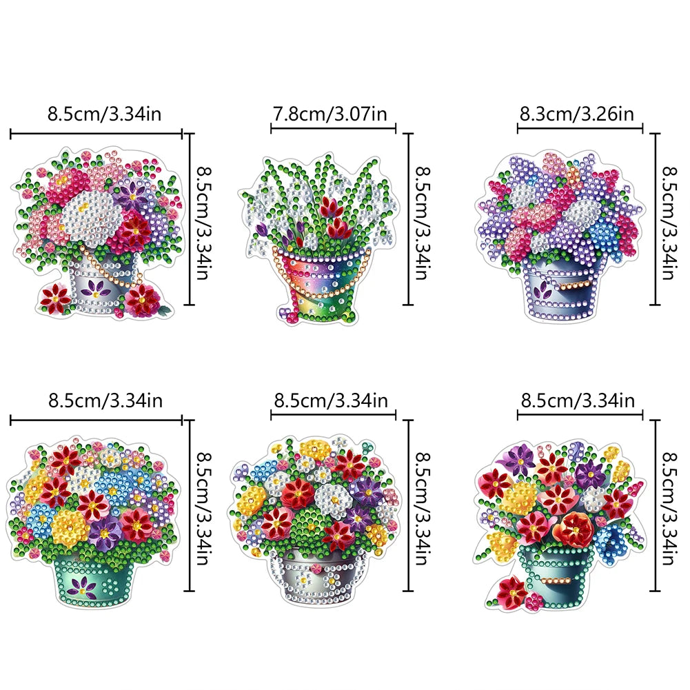 Special Shape DIY Diamond Painting Flower Fridge Magnets Sticker Kits