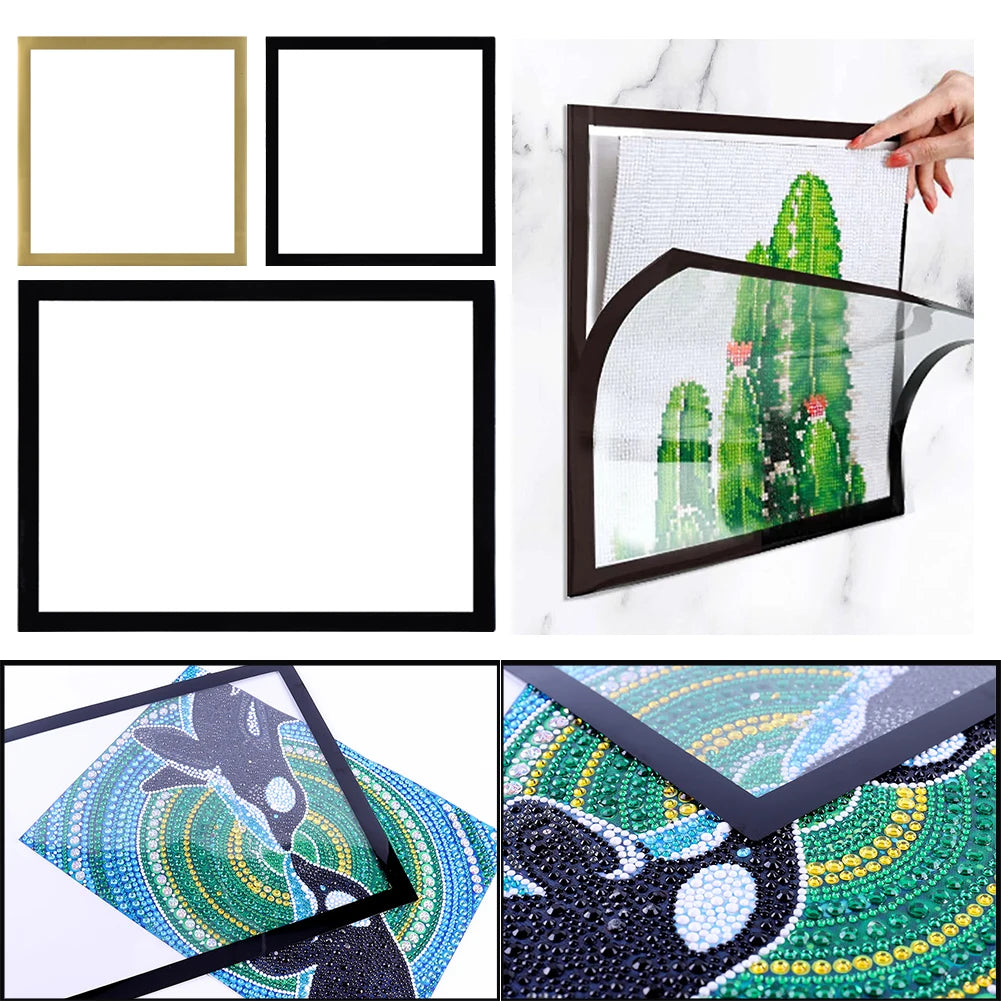 3pcs Magnetic Diamond Painting Frames Set 30x40/30x30cm 2 Sizes Self-Adhesive for Diamond Art Embroidery Photos Posters