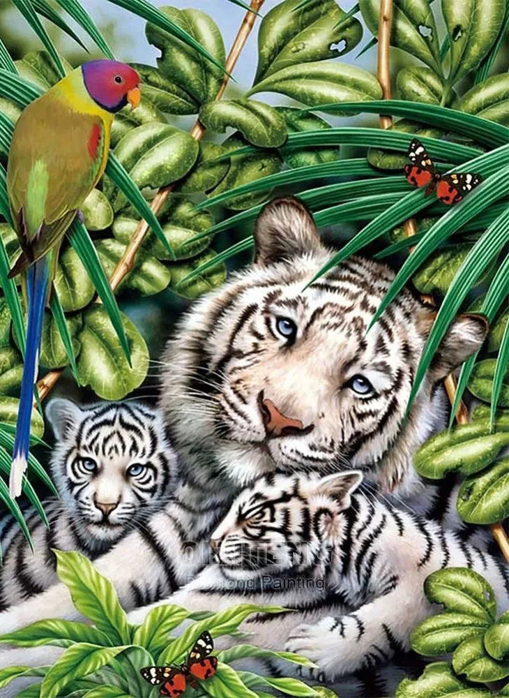 5D DIY Diamond Painting Tiger / Cheetah Full Square / Round Drill