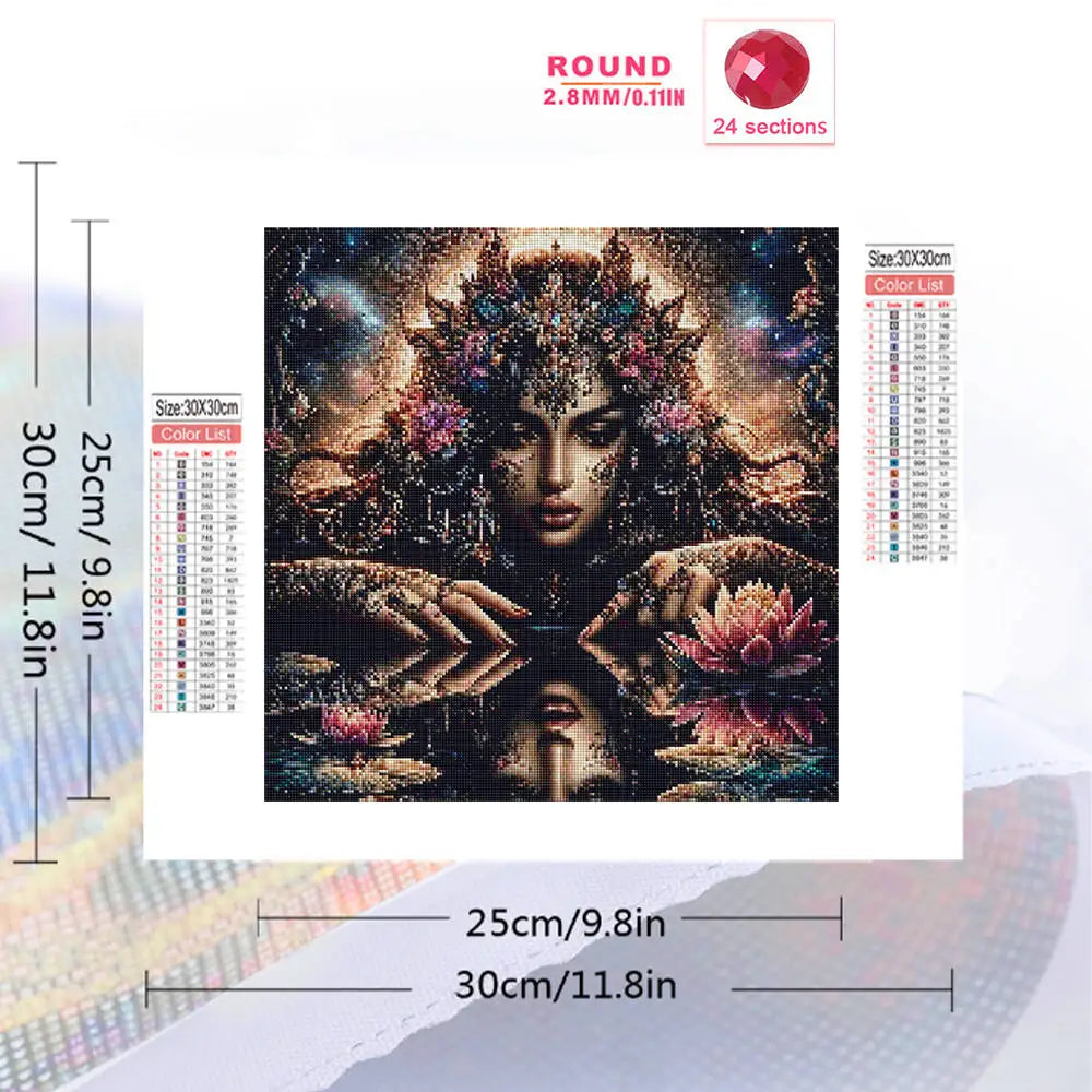 Evershine Woman Lotus Flower Diamond Painting Full Square / Round Drill