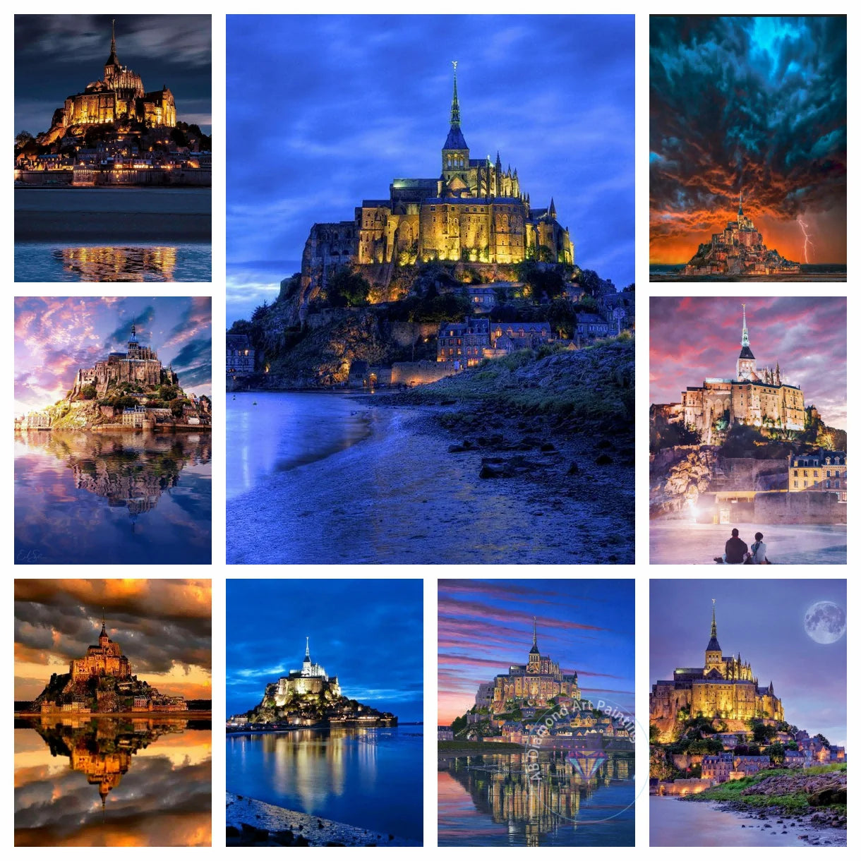 France Castle Mont Saint Michel Diamond Painting Kit 5D DIY Diamond Embroidery Cross Handmade Art Exquisite Gift Home Decoration