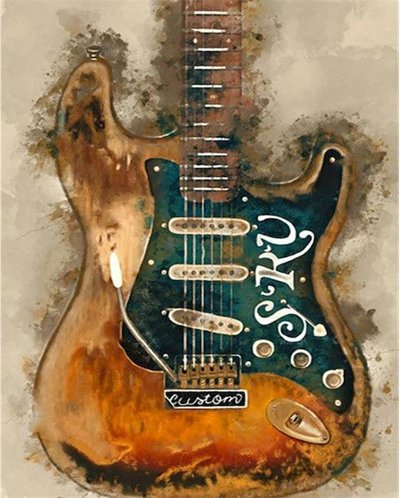 Guitar Full Round Diamond 5D DIY Painting