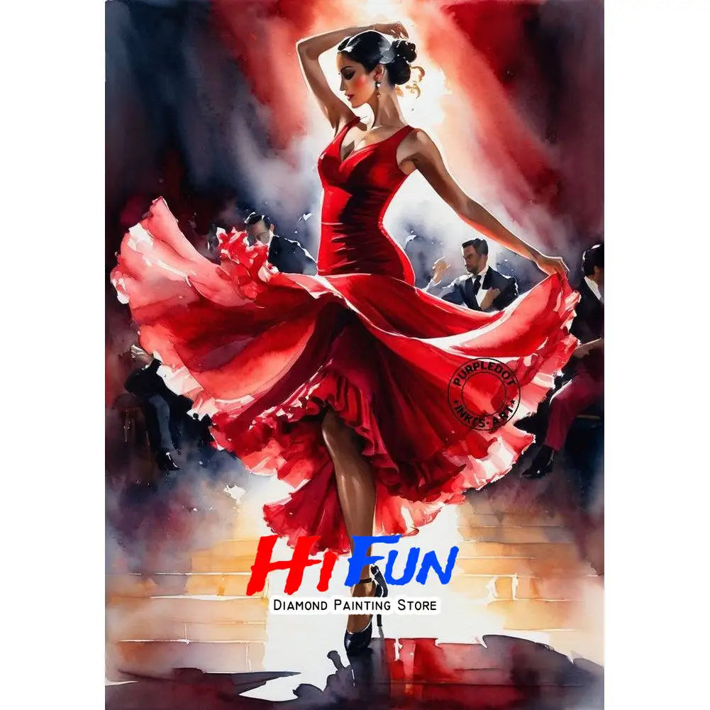 DIY Diamond Painting Mosaic Flamenco Dancer Full Square/Round Drill