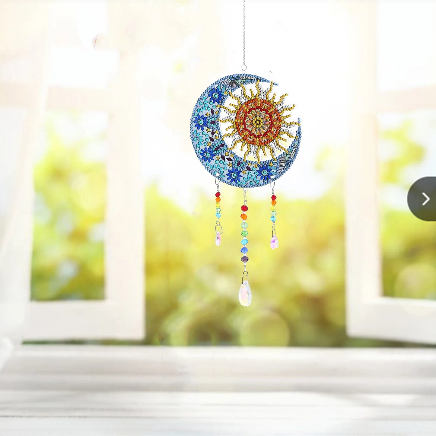 1pc/Set DIY Sun and Moon Diamond Painting Sun Catchers Double Sided Windchimes With Crystal Diamond Art