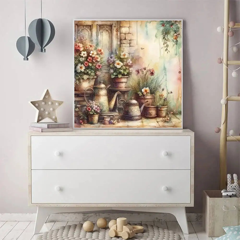 Momoart Flower Diamond Painting Vase Wallscape Watering Can Full Square / Round Drill