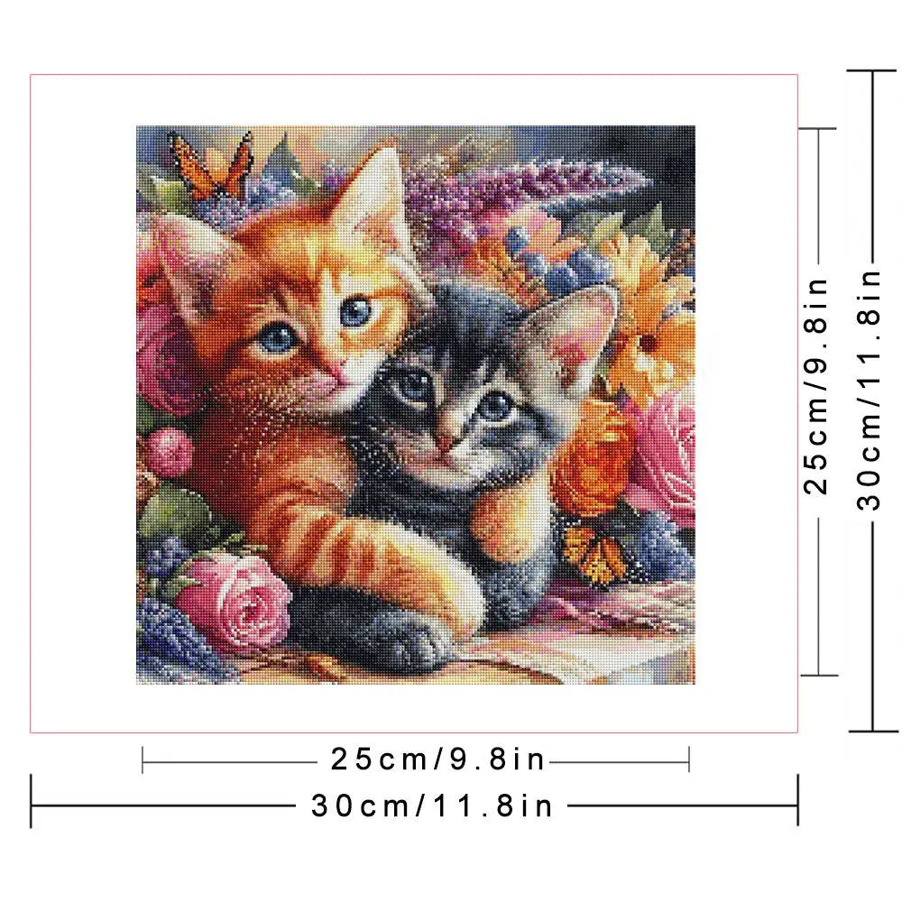 Huacan DIY Diamond Painting Kittens Full Round / Square Drill