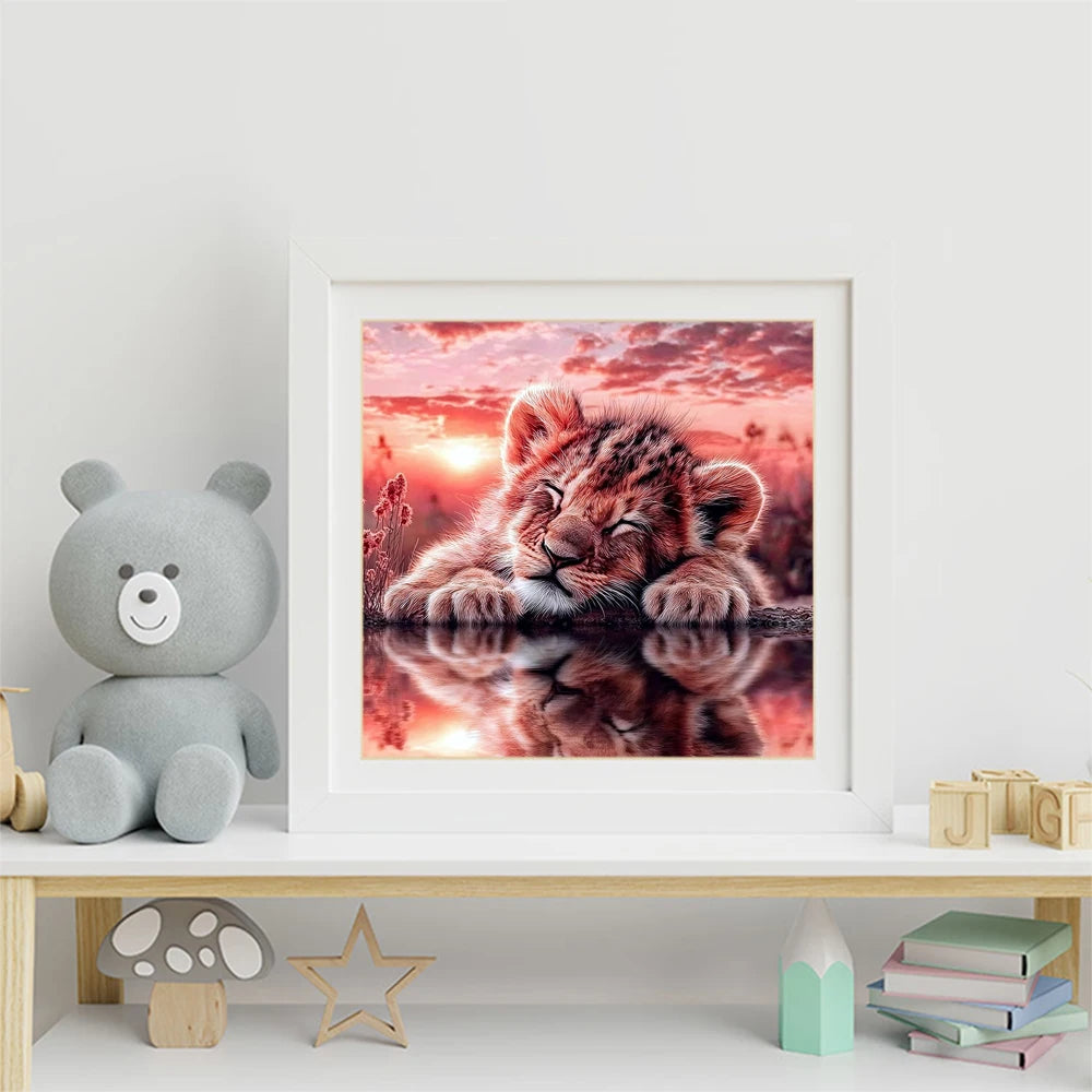Evershine Full Drill DIY Diamond Painting Tiger Animal Sunset Full Square / Round Drill