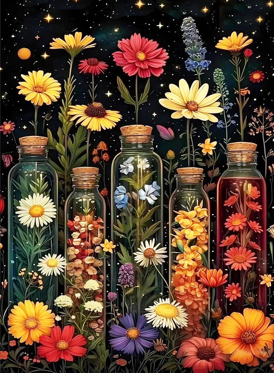 Momoart Diamond Mosaic Flower DIY Diamond Painting Bottle